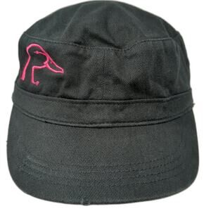 District Army Cap Black One Size Pink Ducks Unlimited Logo Strapback Cotton Hat